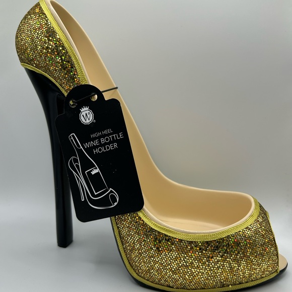Other - 👠 Gold High Heel Wine Bottle Holder